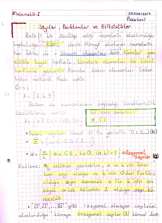 Matematik 1 Dersi Ders Notu (TBMAT101)                                                                                                                                                                                                                    
